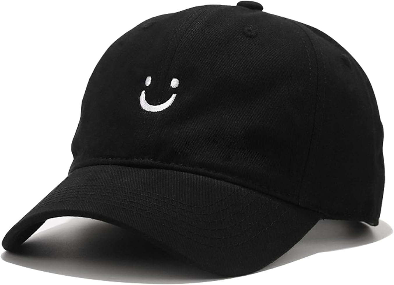 Smile Face Baseball Cap Vintage Distressed Low Profile Unstructured Cotton Dad Hat Adjustable for Women Men
