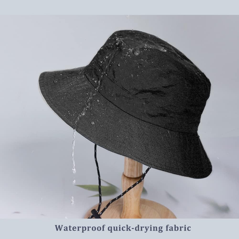 Waterproof Bucket Hat for Women and Men - UV Protection Beach Sun Hat Fishing Safari Boonie Hat Rain Hat Adjustable Packable